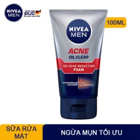 Sữa Rửa Mặt Nivea Men Acne Oil Clear Giúp Ngăn Ngừa Mụn 50g, 100g